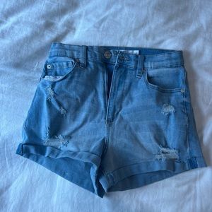 Garage ripped jean shorts
